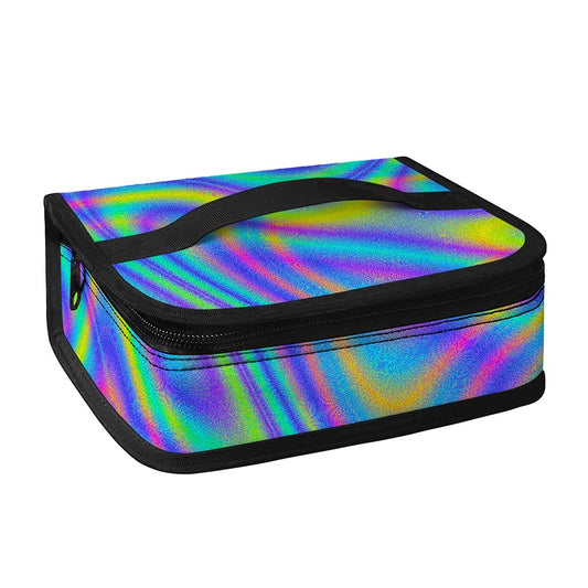Turquoise Holographic Trippy Print Small Lunch Bag
