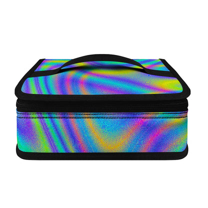 Turquoise Holographic Trippy Print Small Lunch Bag