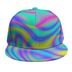 Turquoise Holographic Trippy Print Snapback Cap