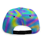 Turquoise Holographic Trippy Print Snapback Cap