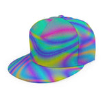 Turquoise Holographic Trippy Print Snapback Cap
