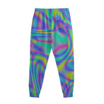 Turquoise Holographic Trippy Print Sweatpants