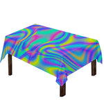Turquoise Holographic Trippy Print Tablecloth