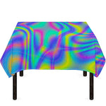 Turquoise Holographic Trippy Print Tablecloth