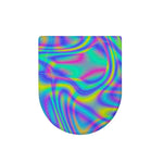 Turquoise Holographic Trippy Print Toilet Lid Cover