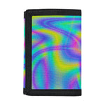 Turquoise Holographic Trippy Print Trifold Wallet
