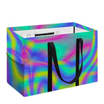 Turquoise Holographic Trippy Print Utility Tote Bag