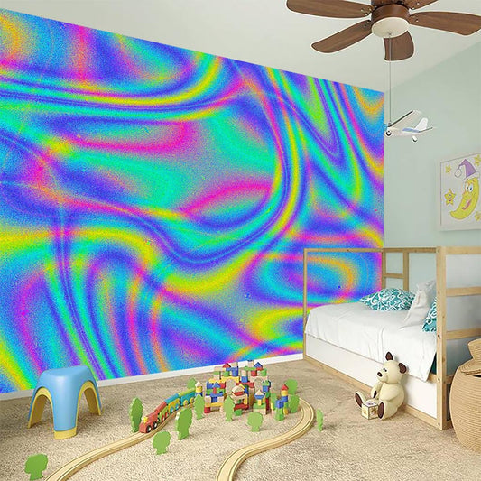 Turquoise Holographic Trippy Print Wall Sticker