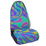 Turquoise Holographic Trippy Print Waterproof Car Seat Cover