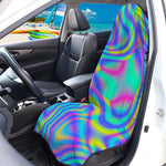 Turquoise Holographic Trippy Print Waterproof Car Seat Cover