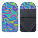 Turquoise Holographic Trippy Print Waterproof Car Seat Cover