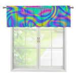 Turquoise Holographic Trippy Print Window Valance