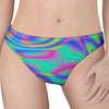 Turquoise Holographic Trippy Print Women's Thong