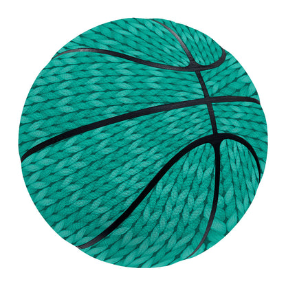 Turquoise Knitted Pattern Print Basketball