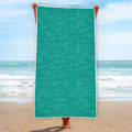 Turquoise Knitted Pattern Print Beach Towel
