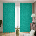 Turquoise Knitted Pattern Print Dimout Pencil Pleat Curtains