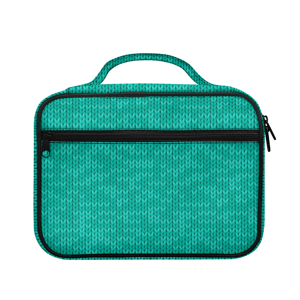 Turquoise Knitted Pattern Print Briefcase Bible Bag