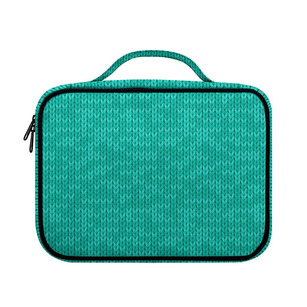 Turquoise Knitted Pattern Print Briefcase Bible Bag
