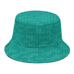 Turquoise Knitted Pattern Print Bucket Hat