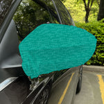 Turquoise Knitted Pattern Print Car Side Mirror Covers