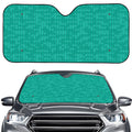 Turquoise Knitted Pattern Print Car Windshield Sun Shade