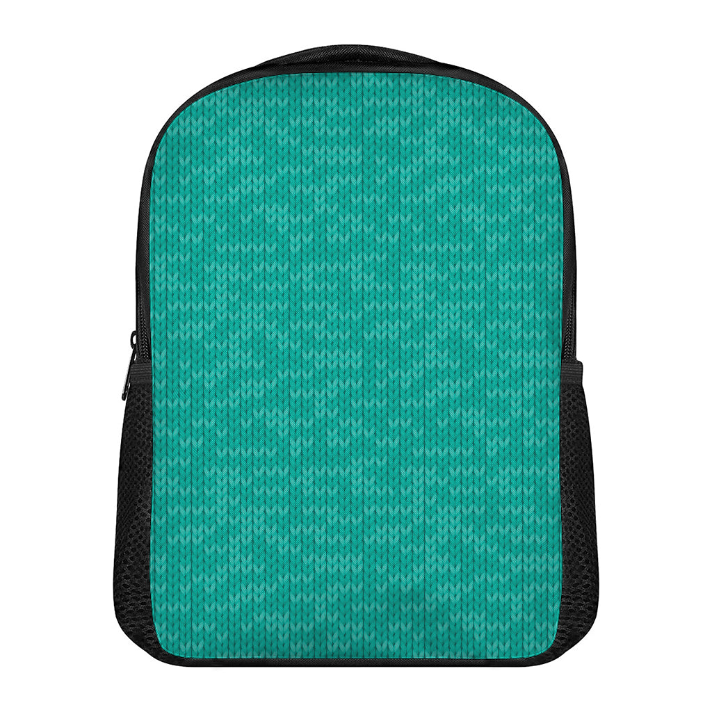 Turquoise Knitted Pattern Print Casual Backpack