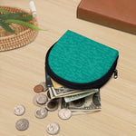 Turquoise Knitted Pattern Print Coin Purse