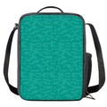 Turquoise Knitted Pattern Print Crossbody Lunch Bag