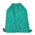 Turquoise Knitted Pattern Print Drawstring Bag