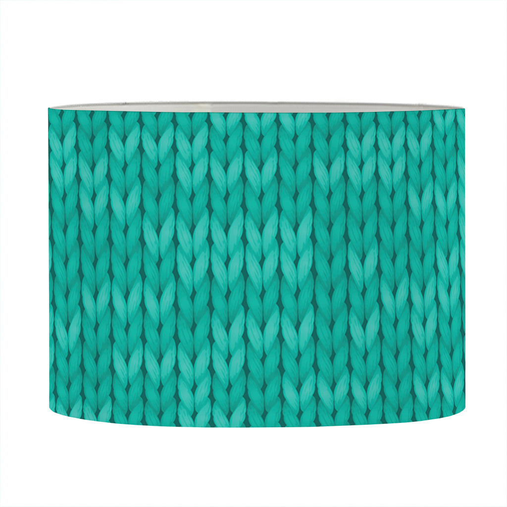 Turquoise Knitted Pattern Print Drum Lamp Shade