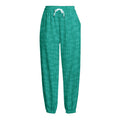 Turquoise Knitted Pattern Print Fleece Lined Knit Pants