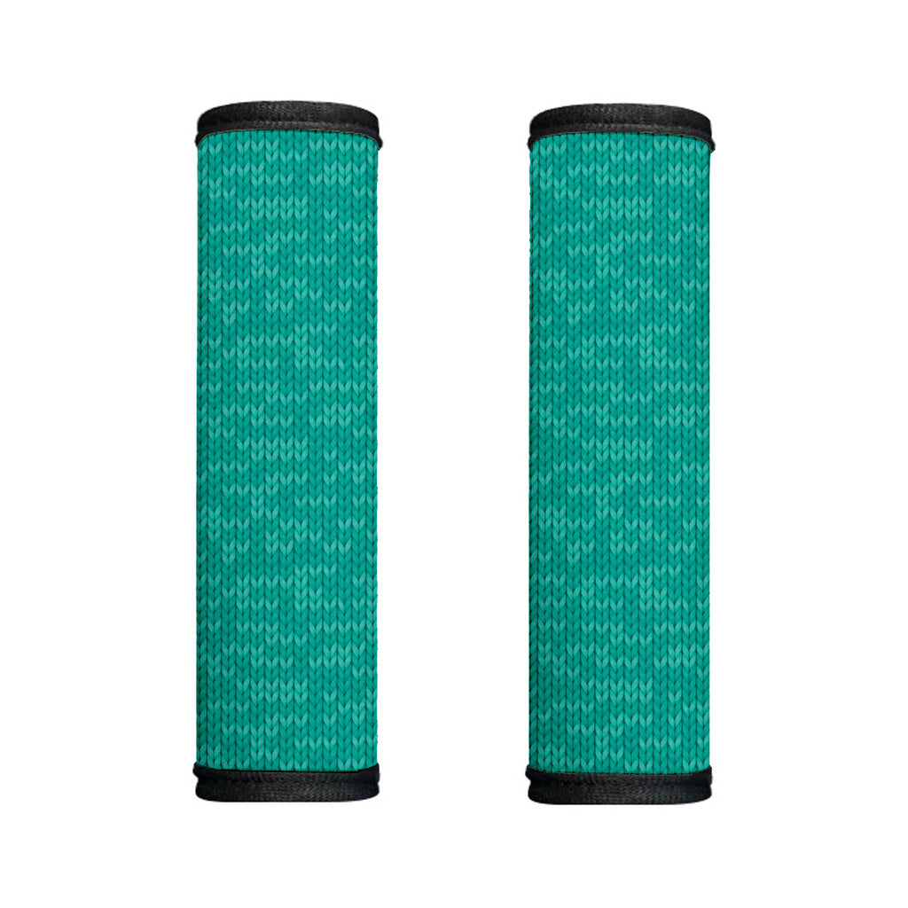 Turquoise Knitted Pattern Print Handle Covers