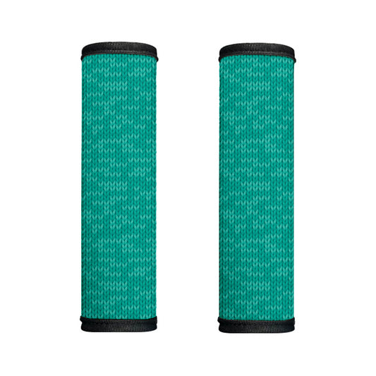 Turquoise Knitted Pattern Print Handle Covers