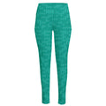 Turquoise Knitted Pattern Print High-Waisted Pocket Leggings