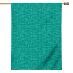 Turquoise Knitted Pattern Print House Flag