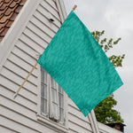 Turquoise Knitted Pattern Print House Flag