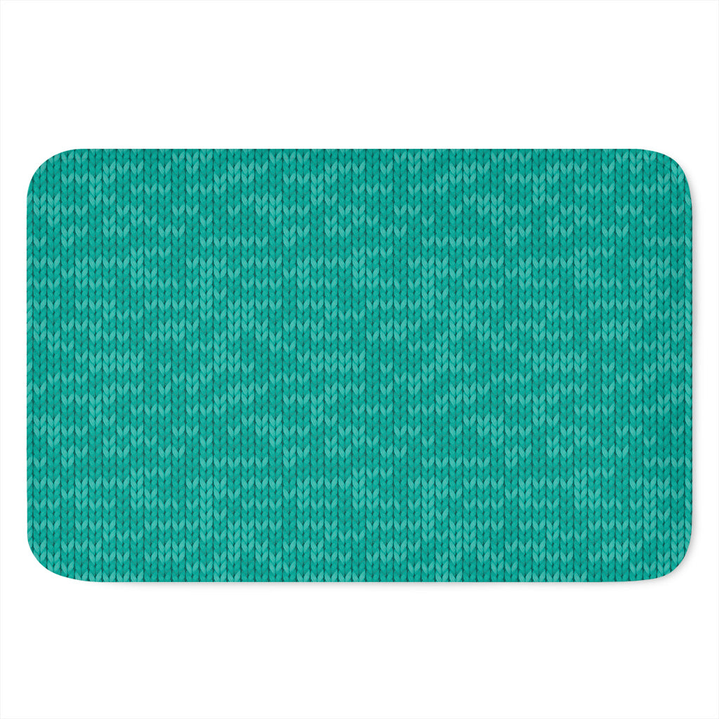 Turquoise Knitted Pattern Print Indoor Door Mat