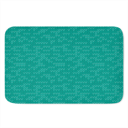 Turquoise Knitted Pattern Print Indoor Door Mat