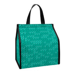 Turquoise Knitted Pattern Print Insulated Lunch Tote
