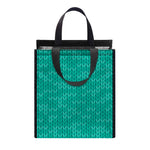 Turquoise Knitted Pattern Print Insulated Lunch Tote