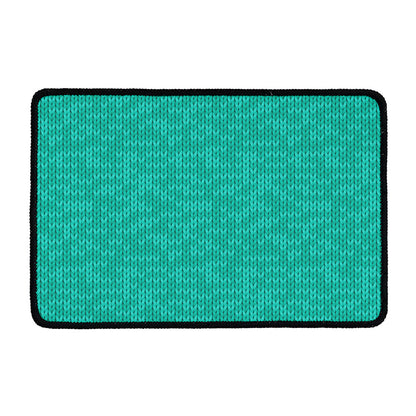 Turquoise Knitted Pattern Print Kitchen Mat