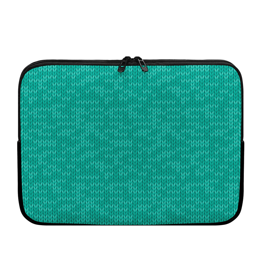 Turquoise Knitted Pattern Print Laptop Sleeve