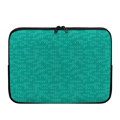 Turquoise Knitted Pattern Print Laptop Sleeve