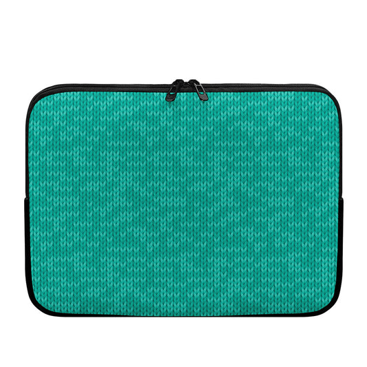 Turquoise Knitted Pattern Print Laptop Sleeve