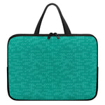 Turquoise Knitted Pattern Print Laptop Sleeve With Handle