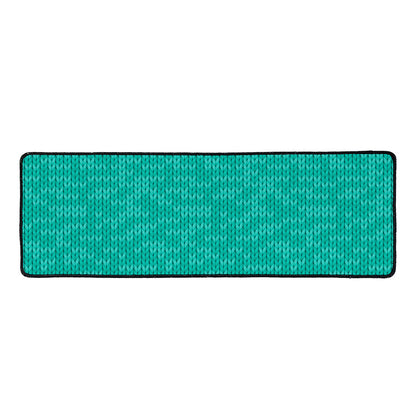 Turquoise Knitted Pattern Print Long Kitchen Mat