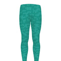 Turquoise Knitted Pattern Print Men's Leggings
