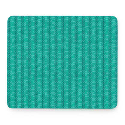 Turquoise Knitted Pattern Print Mouse Pad