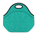 Turquoise Knitted Pattern Print Neoprene Lunch Bag