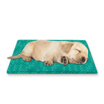 Turquoise Knitted Pattern Print Pet Cooling Mat Cover